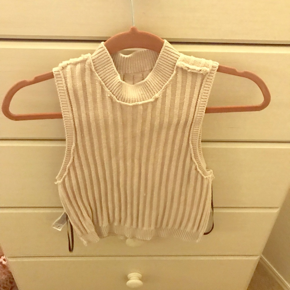 Tan turtle neck crop top